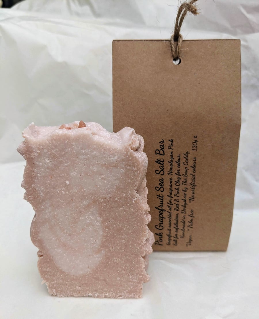 Soap- Pink Grapefruit Sea Salt Spa Bar. 120g. Vegan