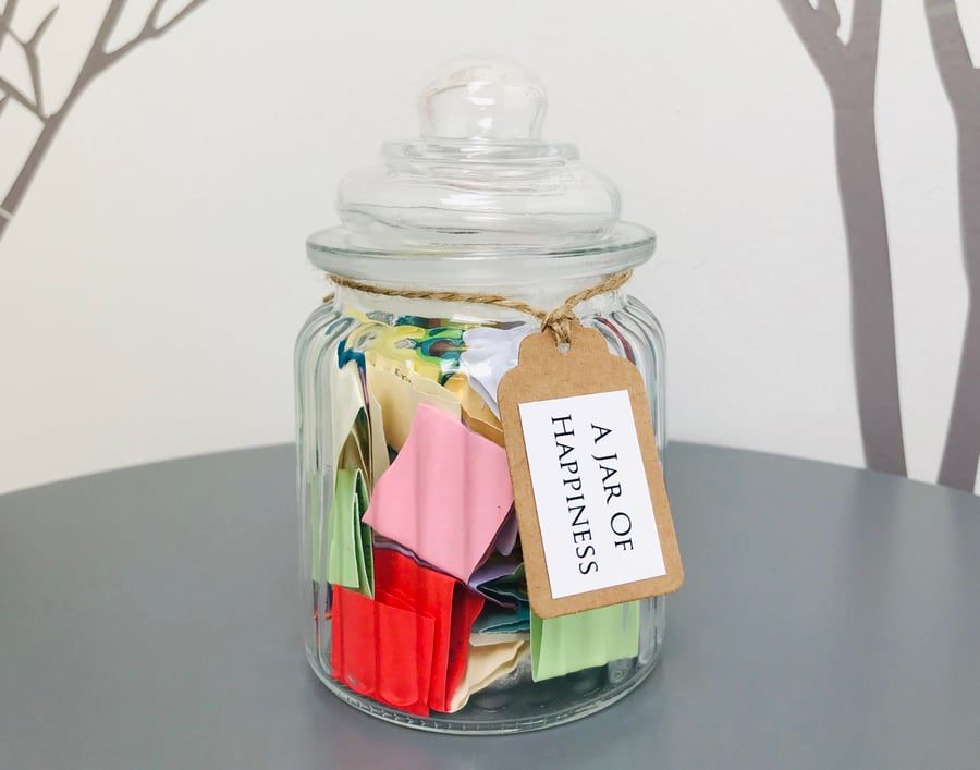 A Jar of Happiness Quotes - Uplift Brighten Encourage - Self Care Wellness Gift