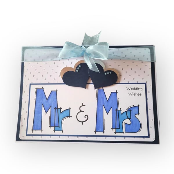 Mr & Mrs A5 wedding card