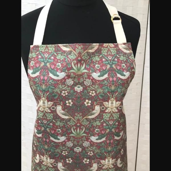 William Morris Water Resistant Aprons  Starwberry Thief, Adult size. 76 cm 