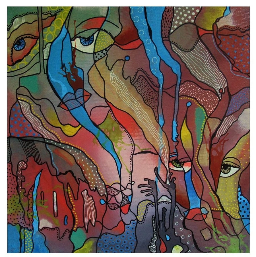 Colourful Surreal Semi Abstract Painting Expres... Folksy