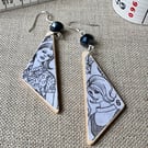 Upcycled wood earrings - dressmaking