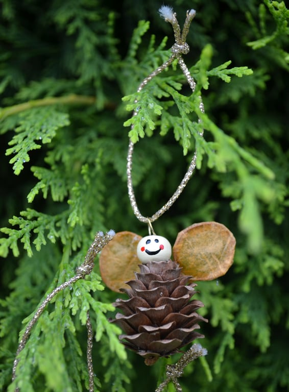 Christmas decorations - Hanging Fairy Pine Cones