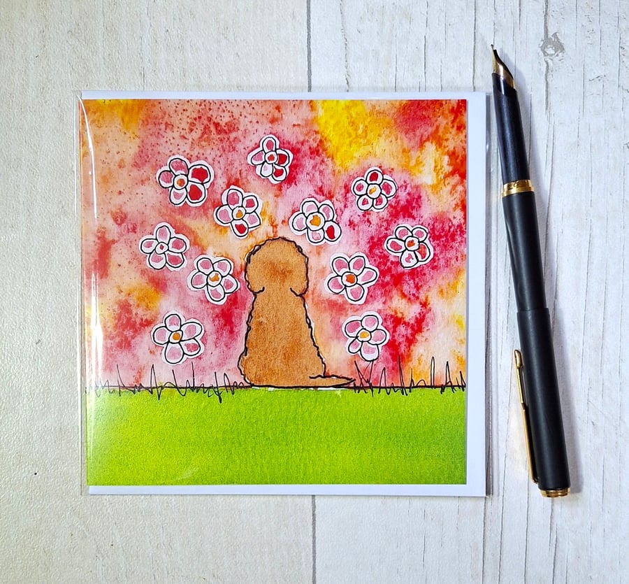 Cockapoo card (printed card).Birthday card. Cockapoo birthday. Any occasion card