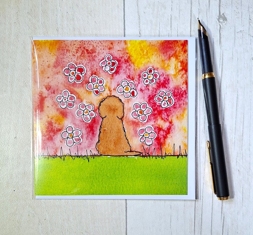 Cockapoo card (printed card).Birthday card. Cockapoo birthday. Any occasion card