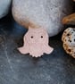 Owl brooch in etched copper - Image 1