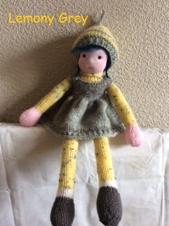 knitted doll - Lemony Grey