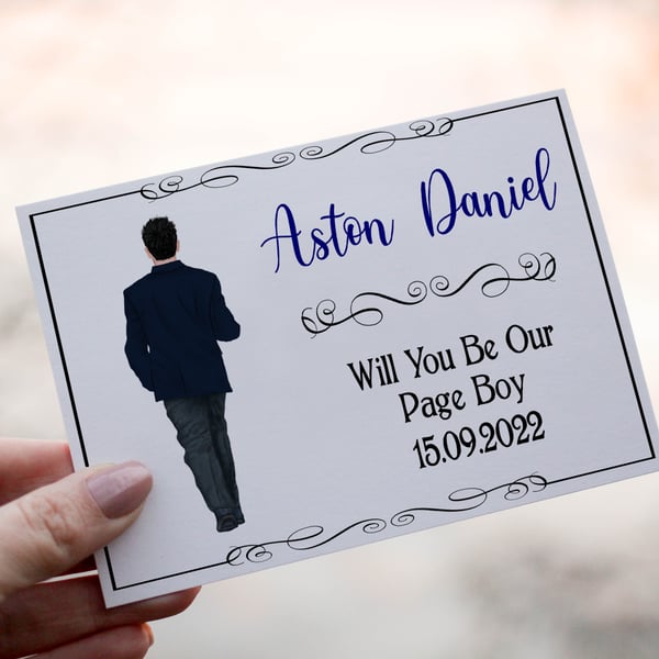 Page Boy Wedding Card, Will You Be My Page Boy Card, Custom Wedding Card