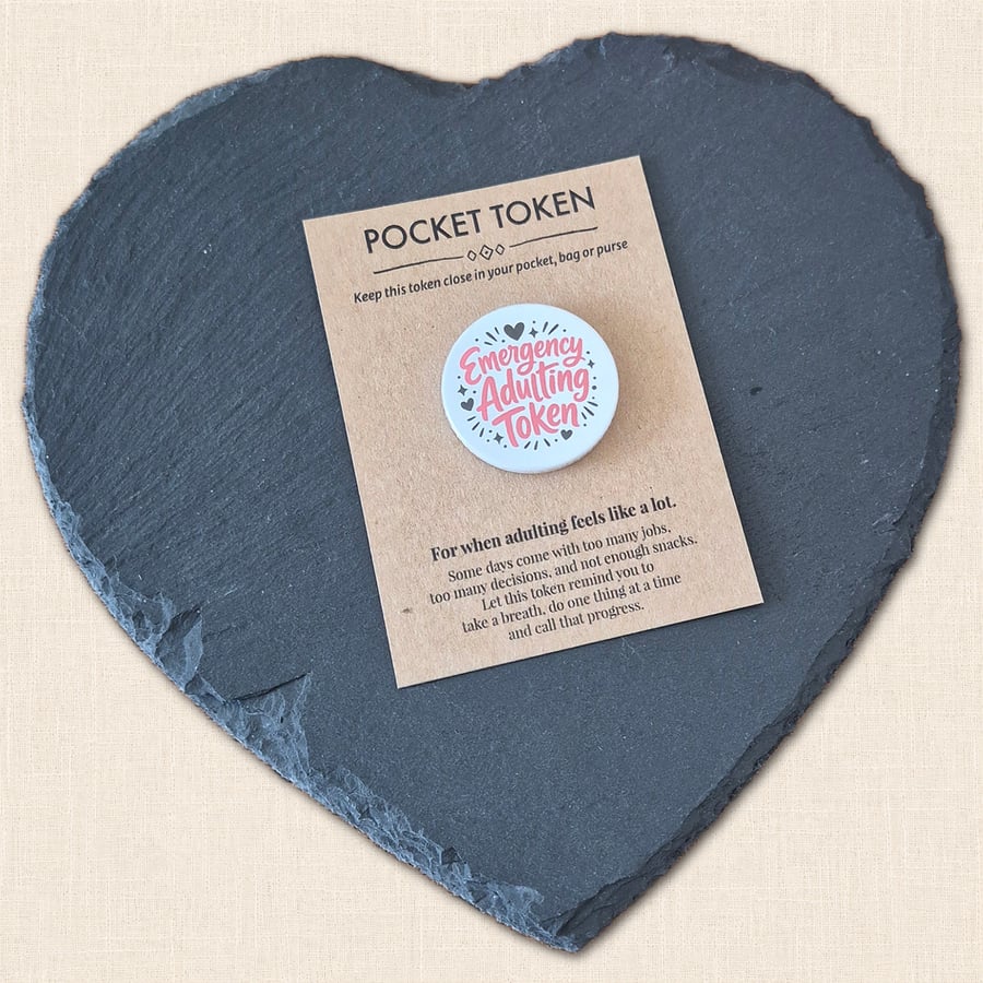 Emergency Adulting Token Pocket Token - Little Reminder One Thing at a Time