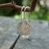 Eco Silver tiny tag drop earrings