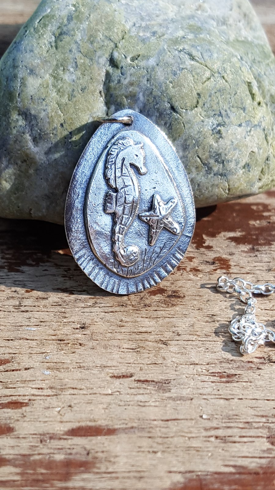 Seahorse Pendant with Starfish