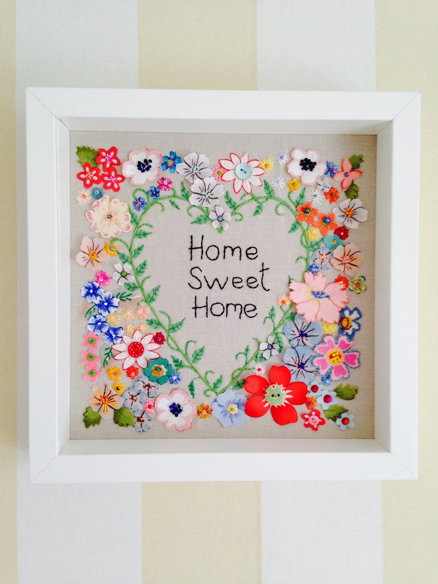 New Home Fabric and embroidered picture