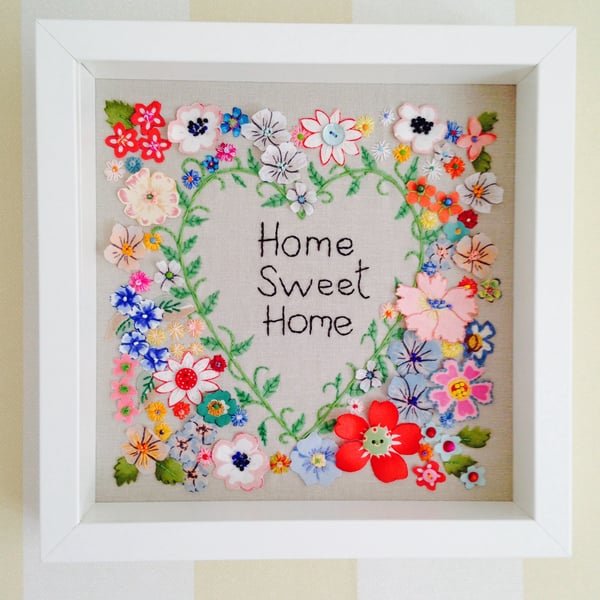 New Home Fabric and embroidered picture
