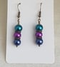 Beautiful Peacock Passion Dark Tone Earrings - Design 2 - Image 1