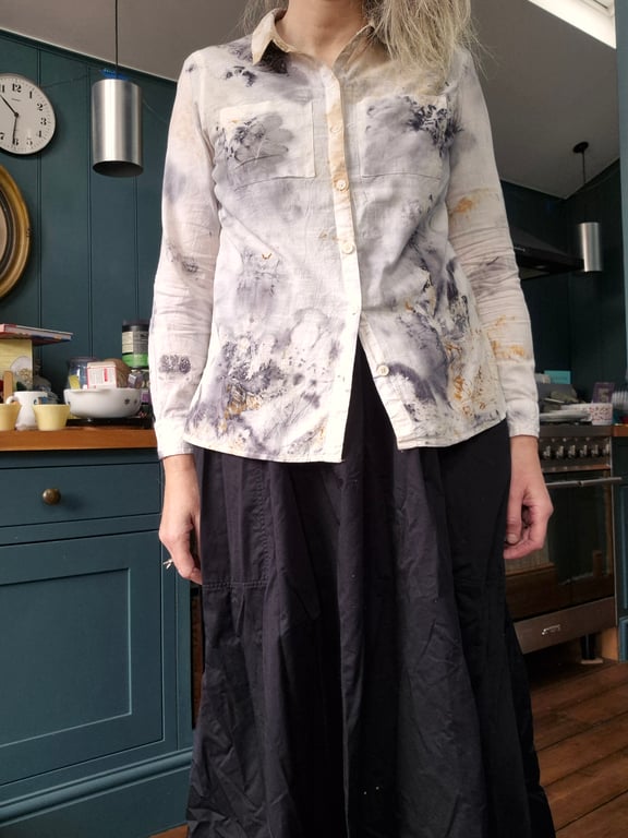 Naturally dyed cotton shirt medium