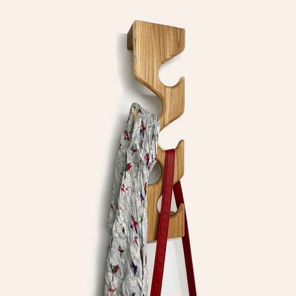 Vertical space saving coat - hat - bag - towel hooks