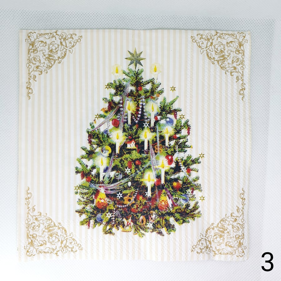 10 Pcs 33cm x 33cm Christmas Tree Tissue Paper Decoupage