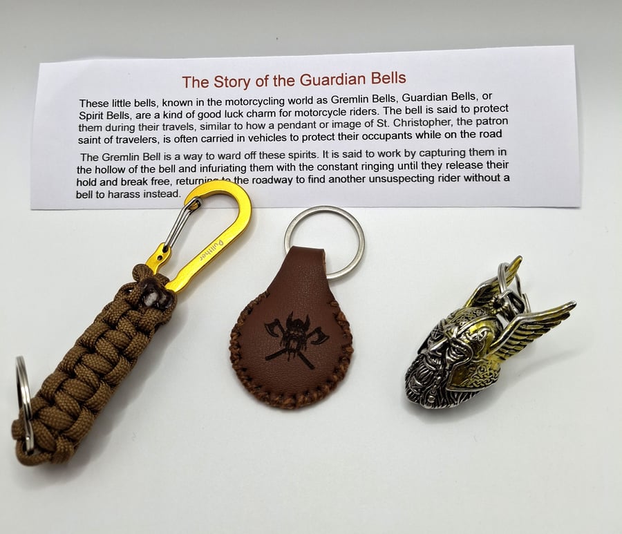 Bikers Gift Box, Bikers Bell Gremlin Bell, Paracord Bracelet , Paracord Lanyard