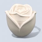 Small White Rose Jewellery Box or Trinket Pot