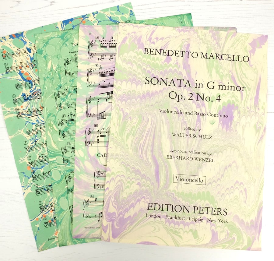 Marbled vintage music ephemera sheets 