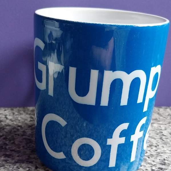 White Ceramic Mug with Grumpy's Coffee Design