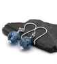 blue sphere lampwork glass earrings - Image 2