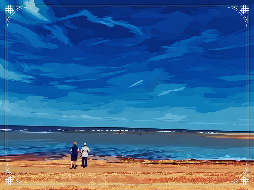 Old Hunstanton Beach Norfolk Couple Greeting Card A5