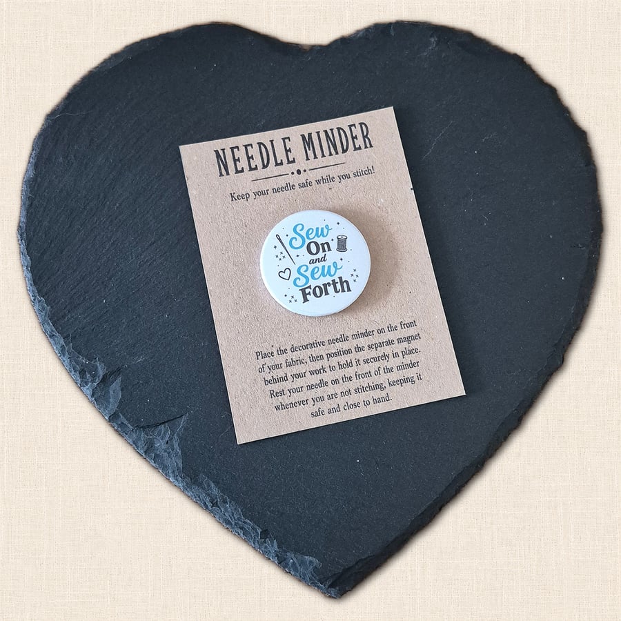 Sew On and Sew Forth Needle Minder - Sewing Pun Stitching Accessory