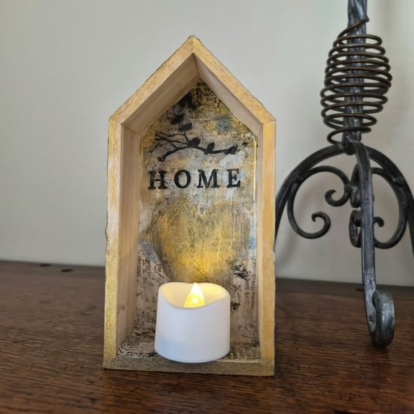 'Hare' mixed media little wooden house