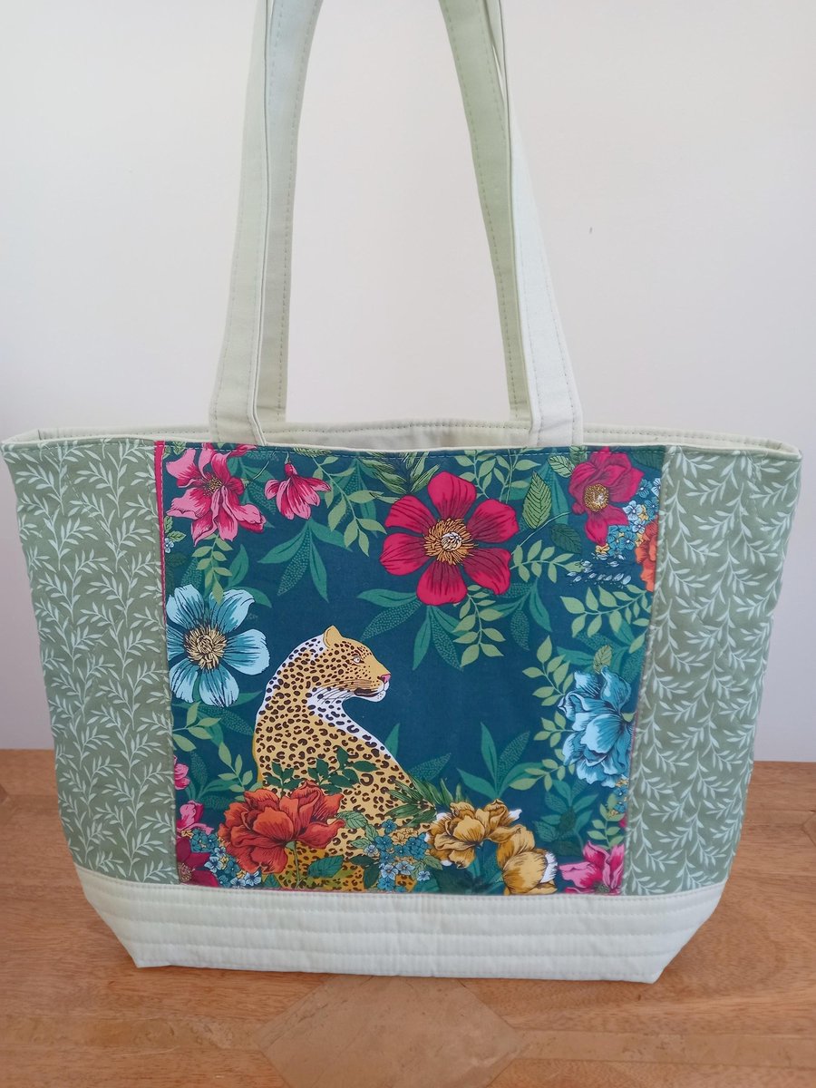 Leopard Quilted Tote Bag