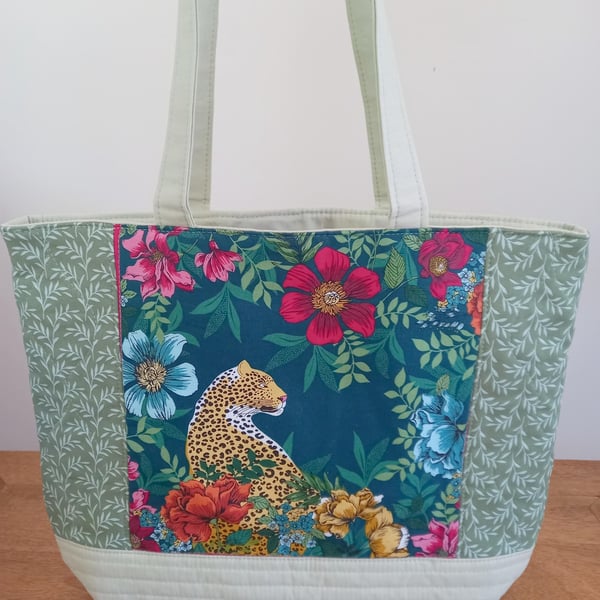 Leopard Quilted Tote Bag