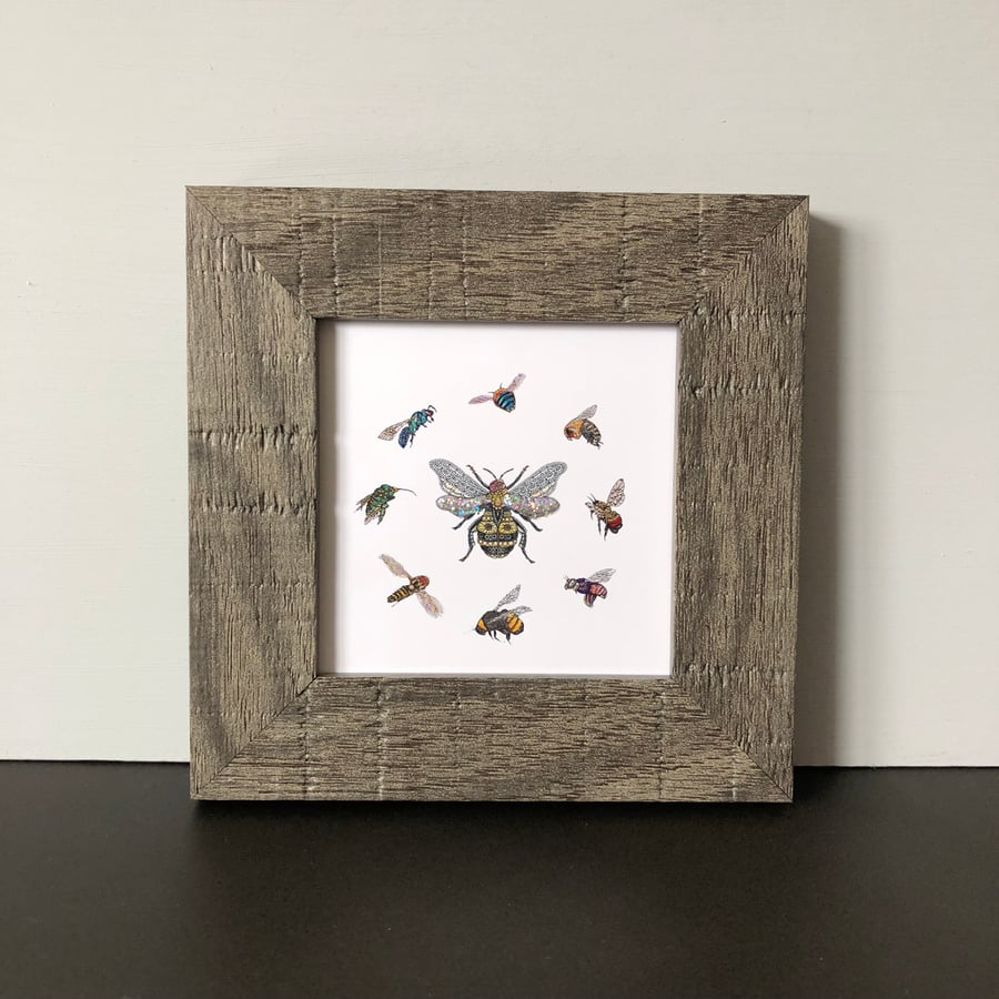 'Queen Bee' Mini Framed Print