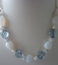 CHUNKY SKY BLUE, WHITE OPAL AND SILVER NECKLACE.   - Image 2