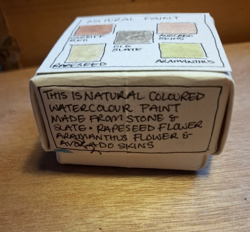 Sample set of 5 naturally coloured watercolour paints.