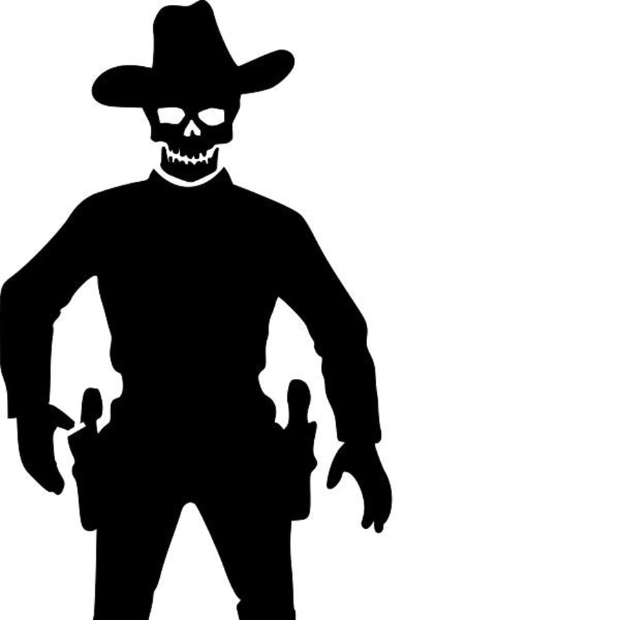 Scary Cowboy Stencil - Re-Usable 6 x 9.5 inch