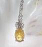 Natural Citrine Silver Pineapple Sterling SIlver Pendant & Chain 18 Inch - Image 4