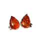 Handmade Baltic Amber Teardrop Stud Earrings in Fine Silver & Sterling Silver - Image 3