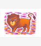 Grumpy Lion, 3-colour screen print - Image 1