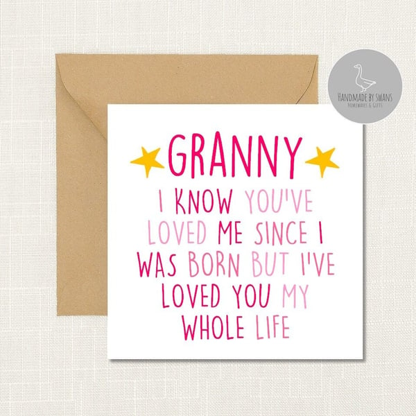 Mothers day card for grandma, Birthday card for Grandma,Nanny or Nanna, Personal