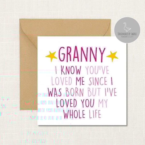 Mothers day card for grandma, Birthday card for Grandma,Nanny or Nanna, Personal