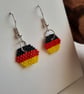 Hexagonal German Themed Flag Beadwork Earrings - Image 1