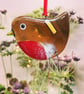 Fused Glass Robin