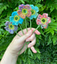 Pretty crocheted flower posy - rainbow mix - Image 7