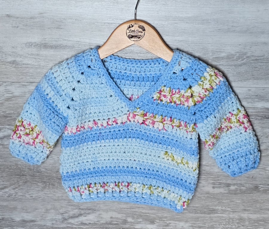 Handmade Crochet Baby Jumper – 3–6 Months