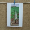 Greetings Card - St. Mary's Steeple - Nelson - Pendle - Lancashire Art Card