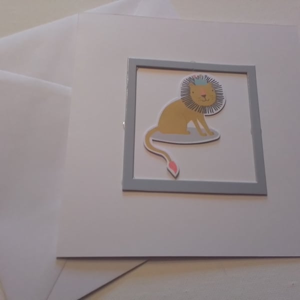 Card. Performing lion. Blank card. Ref. 301