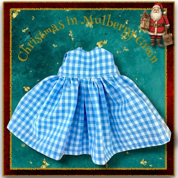 Round Necked Blue Checked School Dress