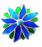 Blue Flower Stained Glass Suncatcher Green Bright - Image 8