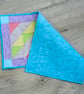 Handmade Quilted table runner with pale spring fabrics and scattered stars. - Image 7
