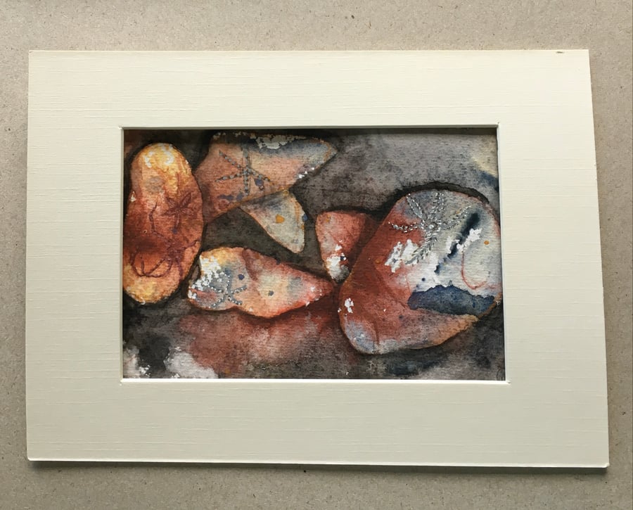 Starfish pebbles original art 